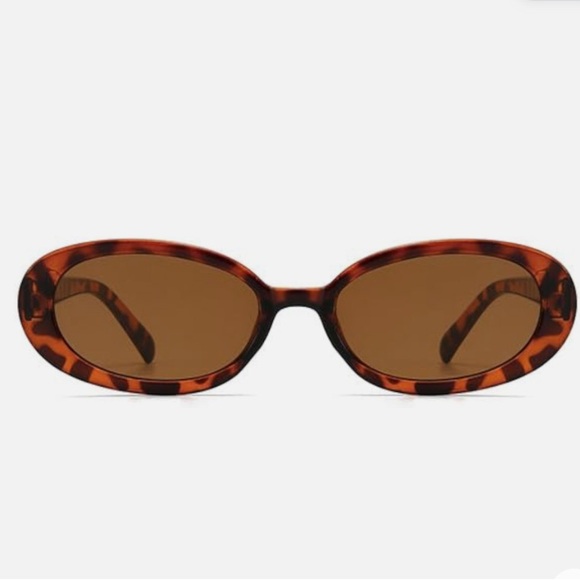 NWT No Label 1 Pack Retro Animal Print Small Oval Sunglasses - Picture 3 of 7